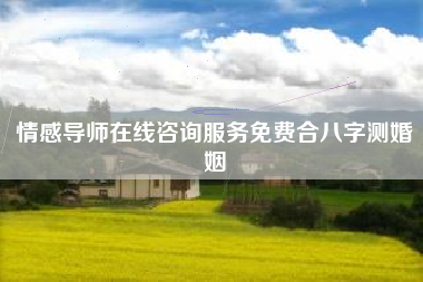 情感導師在線咨詢服務免費合八字測婚姻